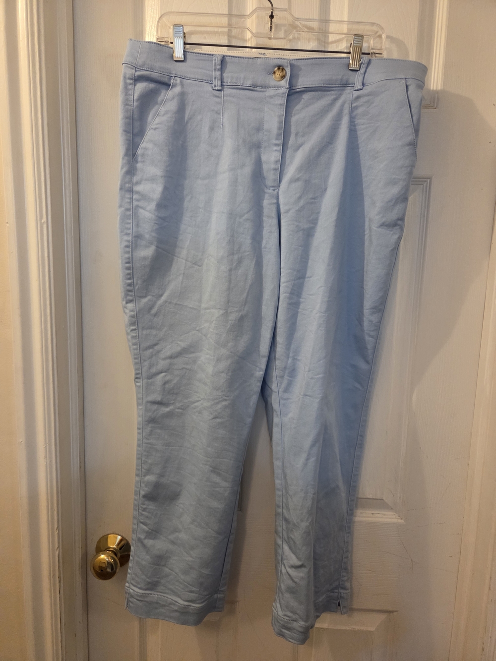Light Blue Straight Leg Women's Pants